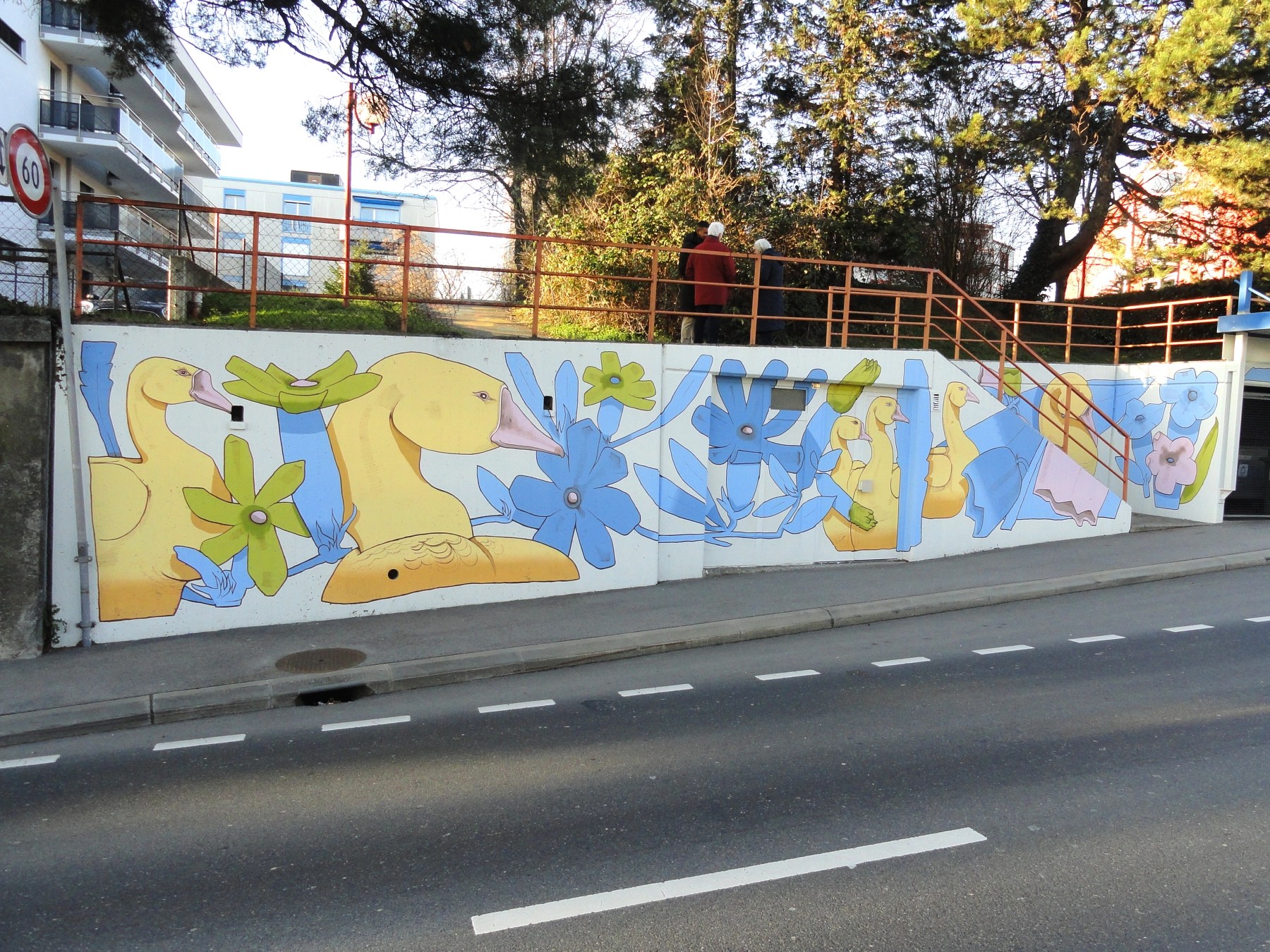 Fresque à Epalinges Croisettes, avec le CAP Epalinges / 300m2